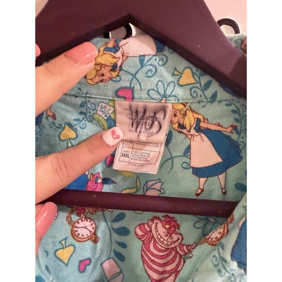 Alice In Wonderland Disney Store 3xl Flannel Cotton Pajama Set Drawstring Plus - Picture 8 of 10